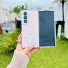 Fashion Radium Colorful Magsafe Phone Case for Samsung Galaxy Z Fold 7 ELVEV Magnetic Wireless Charging Hard PC Soft TPU Aluminum Button Back Cover