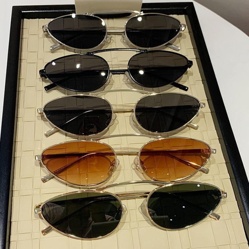 2026 New Fashionable Oval Frame Sunglasses Trendy Street Style Cat Eye Shades Outdoor Travel Anti-UV Sun Glasses UV400