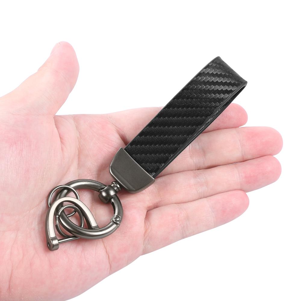 Car Key Chain Carbon Fiber Keyring For Seat Ibiza Toyota Ford RangerBmw Tesla Skoda VW Honda Hyundai Peugeot Auto Accessories