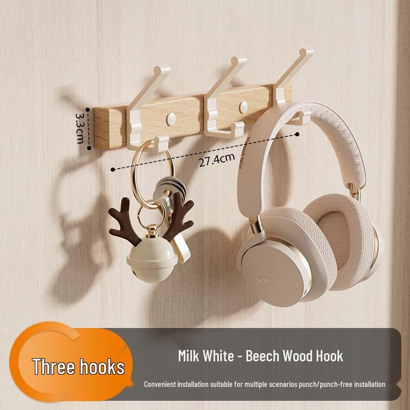 Walnut Strong Load-Bearing Door & Wall Hook Rack