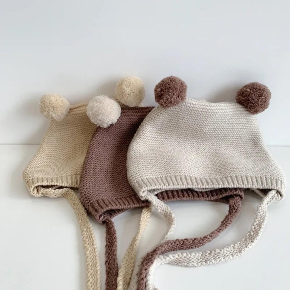 Korean Toddler Knitted Hat Winter Warm Infant Bonnet New Baby Ear Protection Hat
