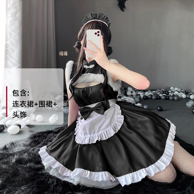 Sexy new year's day christmas uniform sexy lingerie velvet nightdress cosplay new c robe suit