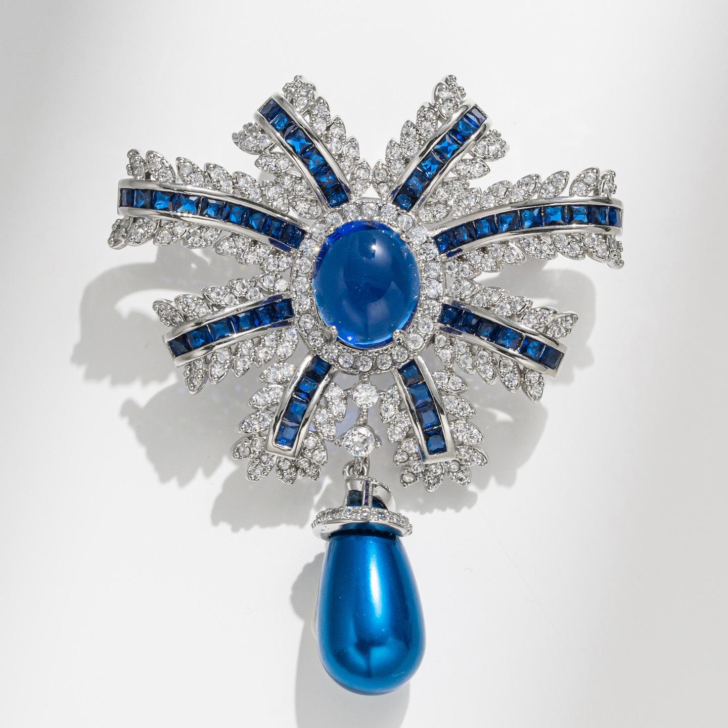 Bo Xin Yun Fashion Crystal Tassel Bow Brooch - High-End Luxury DIY Accessory