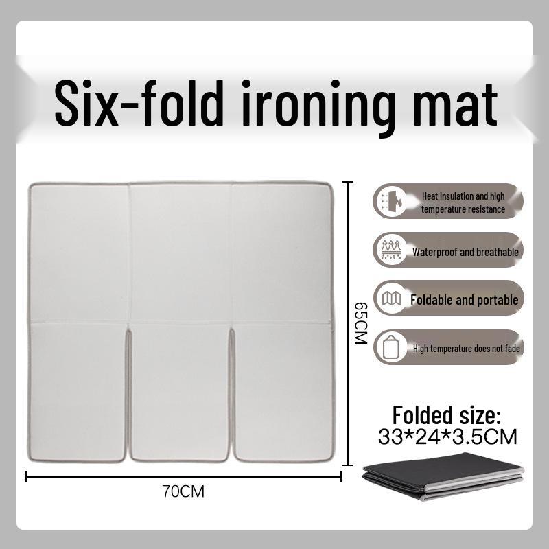 Three-Fold Heat-Resistant Portable Ironing Board Pad - Foldable, Flat, and Hanging Type