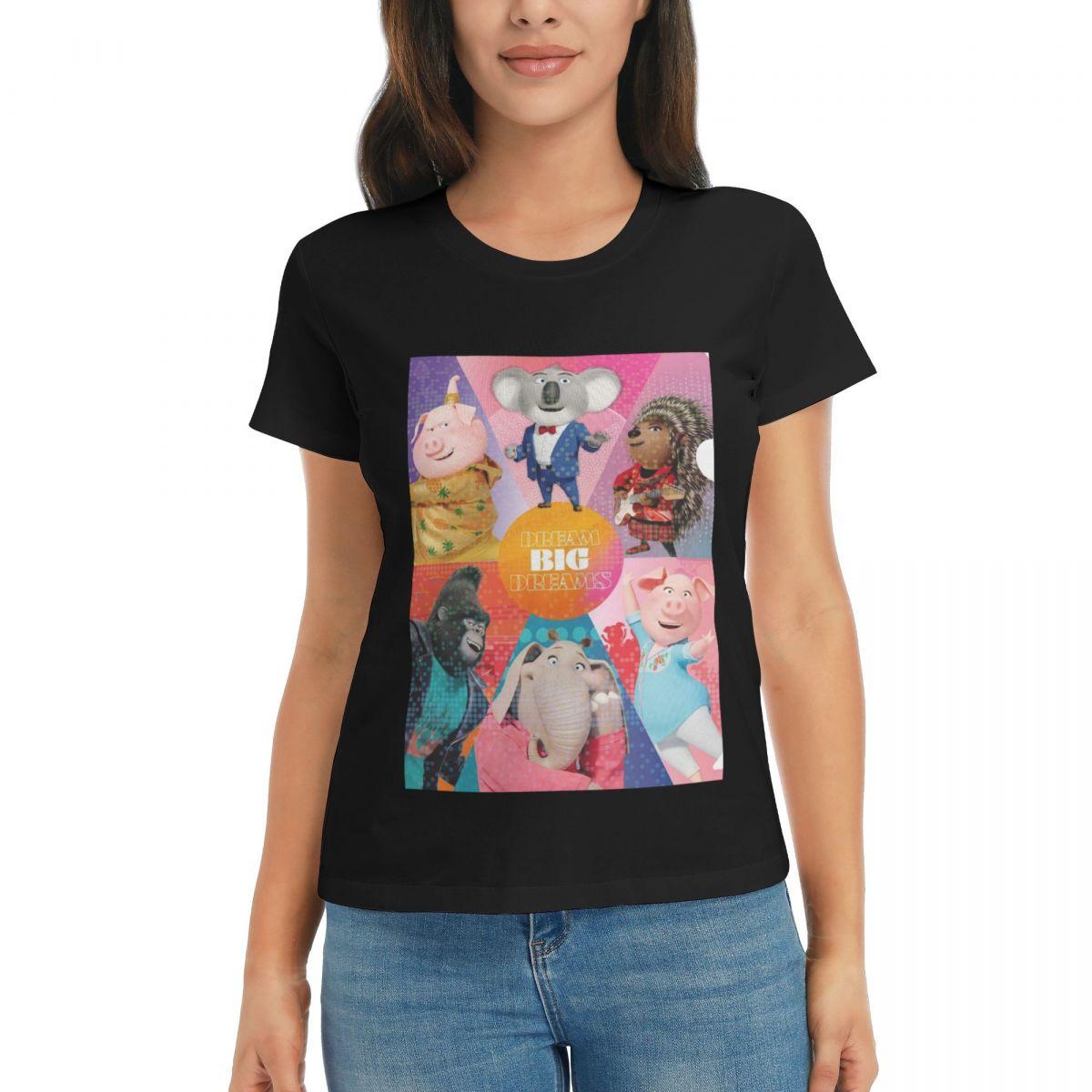 

Women TShirt Sing Summer Short Sleeve Tees Crew Neck Cotton T Shirts Clothes Tops Streetwear 4XL