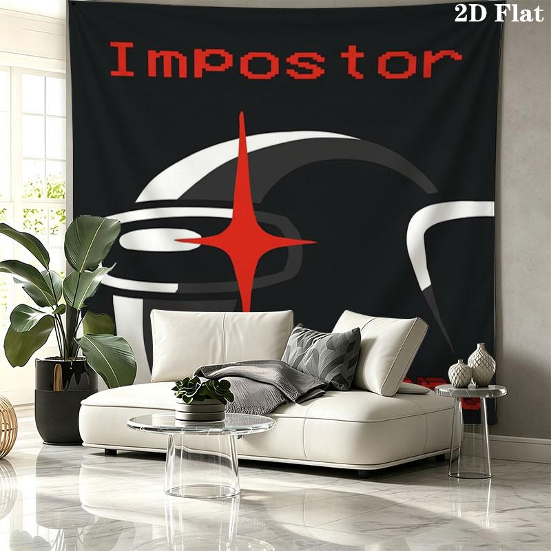 Among Us Custom Name Wall Tapestry Aesthetic Wall Hanging Printed Fabric Blanket Decorative Tapestries for Bedroom Living Room Home Decor