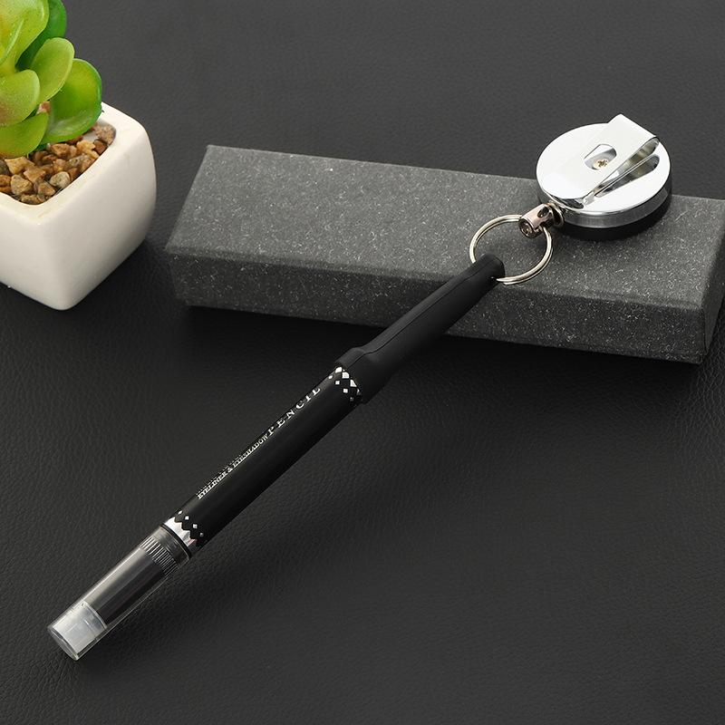 1/2Pcs Heavy Duty Retractable Pen Camping Pull Holder Reel Carpenter Pencils Anti Lost Rope Key Ring Chain Belt Clip