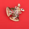 Santa Claus Enamel Rhinestone Brooches Badge Christmas Tree Brooch Daily Christmas Brooch  Daily