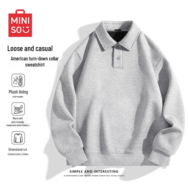 

MINISO Men s Korean Style Casual Pullover Sweatshirt 3XL