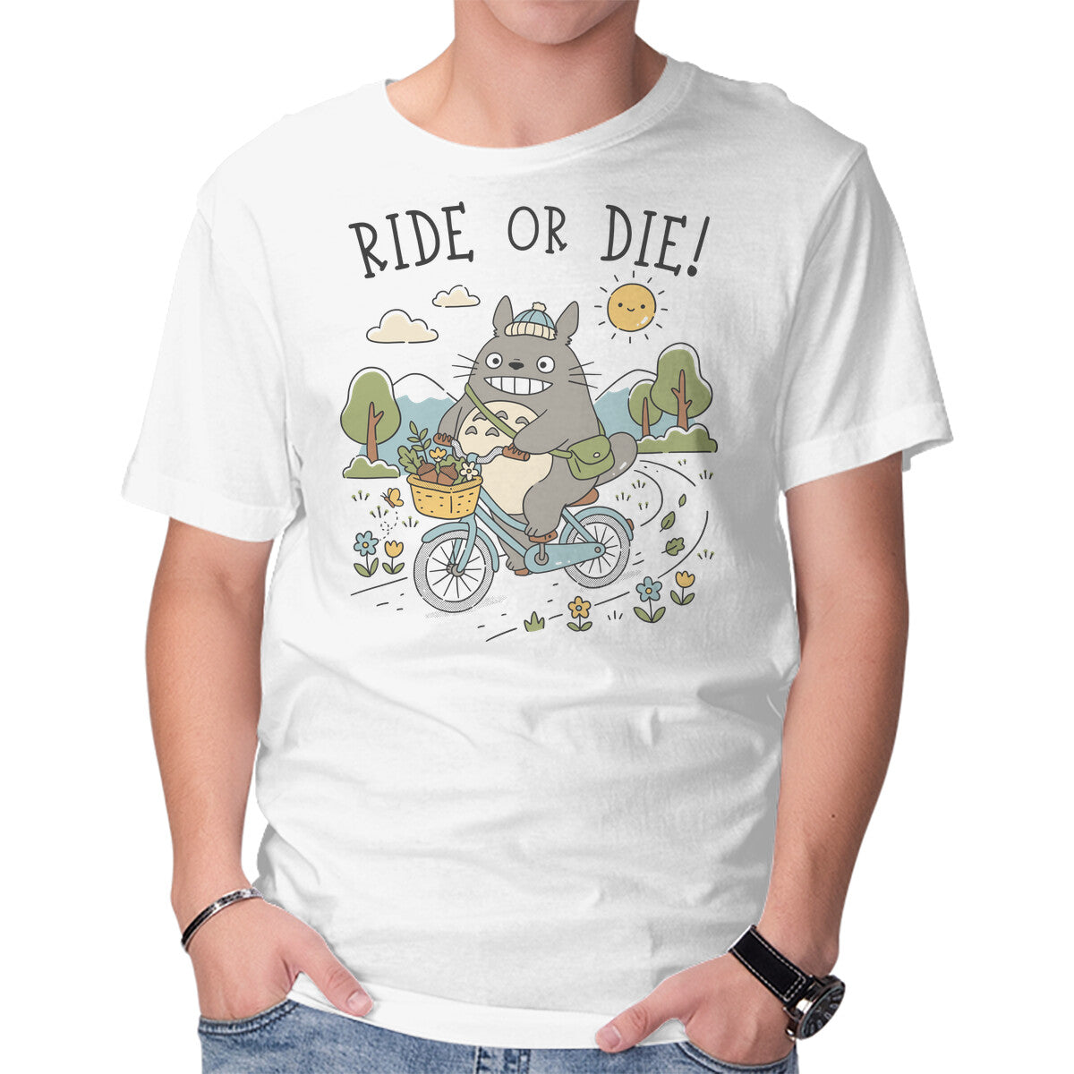 Unisex Crew Neck T-Shirt Ride Or Die Graphic Short Sleeve Casual Tee XXL