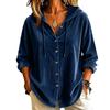 Cardigan con cappuccio in velluto a coste da donna a maniche lunghe monopetto vestibilità larga cappotto autunno inverno