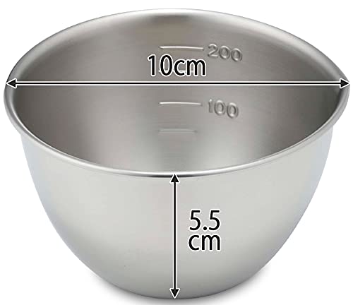 Shimomura Kikaku Mini Bowls, Set of 3, Made In Japan. Dishwasher Safe. Includes Measuring Marks and a Spout for Easy Preparation. Suitable for Condime