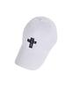 Bajal Black Cross Logo Oversized Buckle Cap White