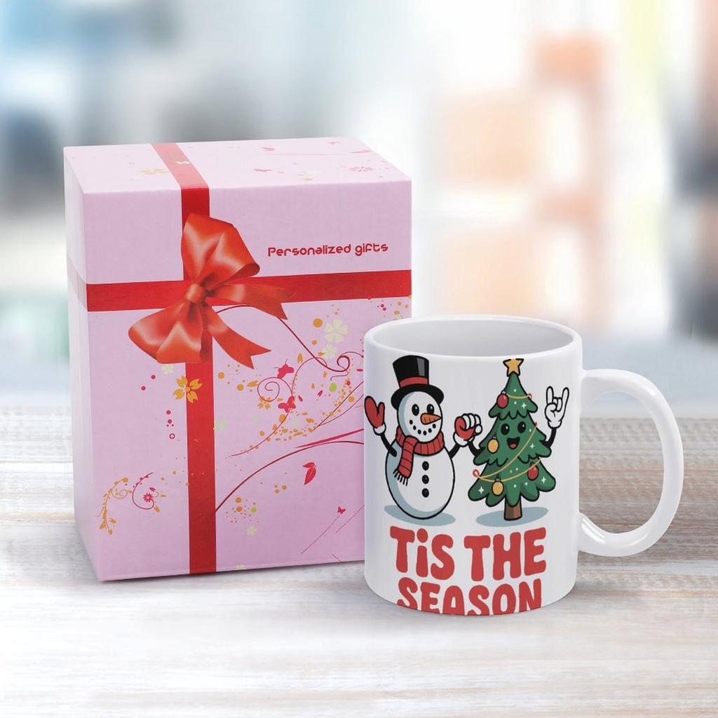 11oz White Ceramic Mug with Dual-Side Printing and Smooth Glossy Grip, Perfect for Coffee, Tea and Everyday Warm Drinks