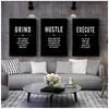 Grind Hustle Success Motivational Posters and Prints Office Decor Modern Art Entrepreneur Motivation Canvas Painting Pictures