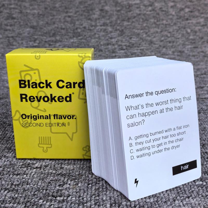 Juego de Mesa Fiesta Tarjeta Negra Revocada Con Tarjetas de Papel de Colores Para Entretenimiento Familiar y Juego Interactivo