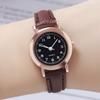 Soft Leather Strap Student Wristwatch Round Dial Quartz Clock  For Men and Women