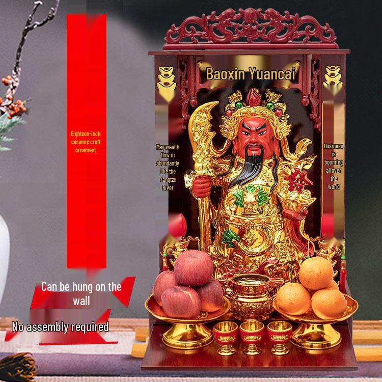 Estatua de Cerámica del Dios de la Riqueza y del Dios Marcial Guan Gong para Decoración del Hogar y la Oficina