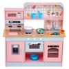 Kitchen Playset Kids Pretend Cooking Play Toy 24 Piece Accessories Pink