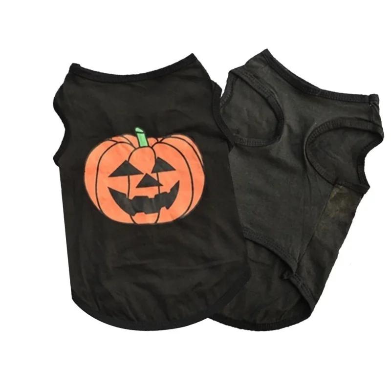 Pet Dog Cat Pumpkin Halloween Apparel Costumes Dog Cotton Shirts Puppy Clothes Halloween Pet Pumpkin Costume Holiday Pet Decor
