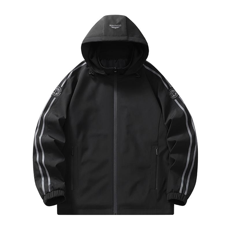 

Осенняя куртка Мужская куртка Свободная с капюшоном Рабочая куртка Универсальный функциональный стиль Мужской топ 5XL