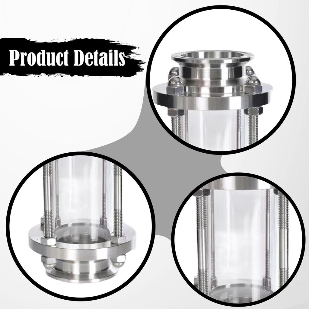 Straight Sight Glass Easy To Install Multifunctional Glass Tube Tri Clamp End Sanitary Fitting Flow Indicator for Food Beverages