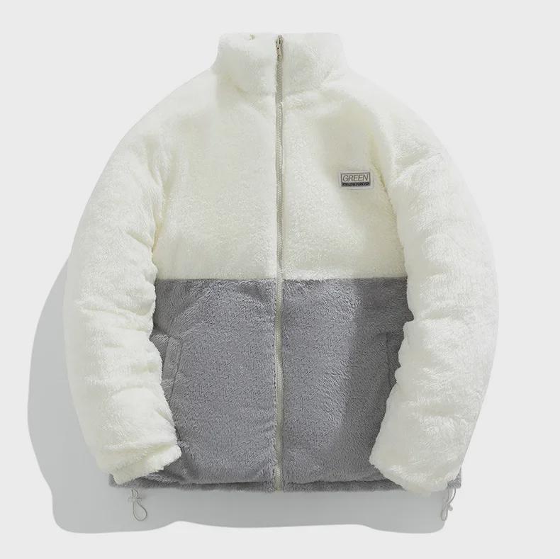 Unisex Lambskin Cotton Jacket: Stylish, Double-Sided, Plush, and Thick for Winter