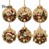 Acrylic Santa Hanging Ornaments 6 Pcs Christmas Pearl Art Ornaments, 2D Flat Holiday Tree Pendant, Effect Decoration for Home Wall Door Window