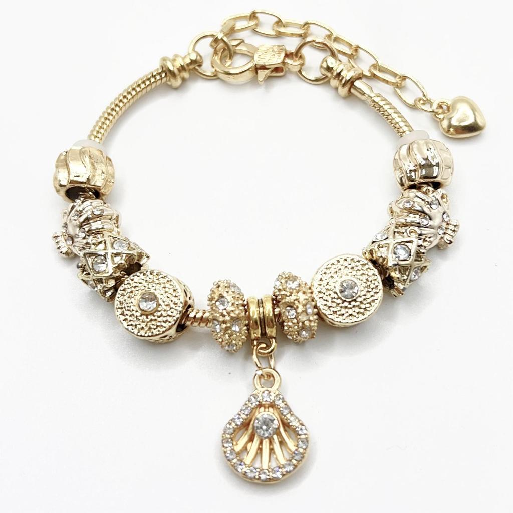 18K Gold-Plated Alloy Bracelet for Women - Charming Gold Flower Crystal Zircon Punk Valentine's Day Gift
