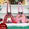 International Christmas Burlap Gift Bag Ornaments: Cartoon Apple & Candy Bags for Kindergarten