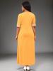 2026 New Style Dress, Round-neck Color-matched Short-sleeved Irregular-length Dress