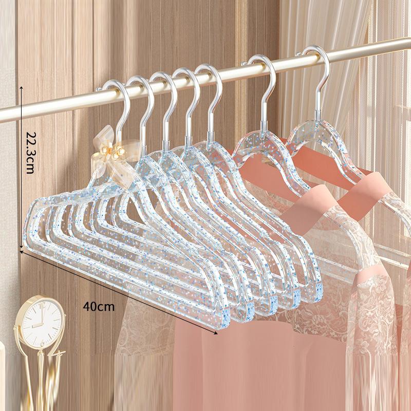 Clothes Rack Women'S Traceless Household Transparent Plastic Clothing Store Gold Powder Drying Rack