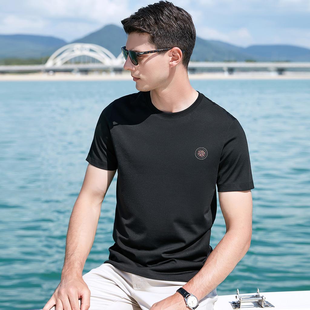 Men's Mulberry Silk+Lyocell Short Sleeve T-shirt