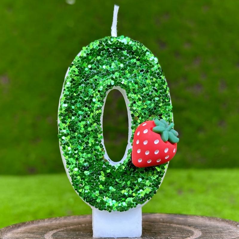 Strawberries Number Boy Birthday Candle Mini Party Supplies Girl Candle 3 Years Wedding Decorations Items Candles For Cake