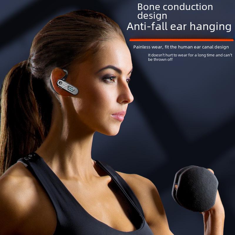 V28 Bone Conduction Wireless Headset: Large Battery, Digital Display, Voice Control, Not In-ear, Ideal for Sports & Business.