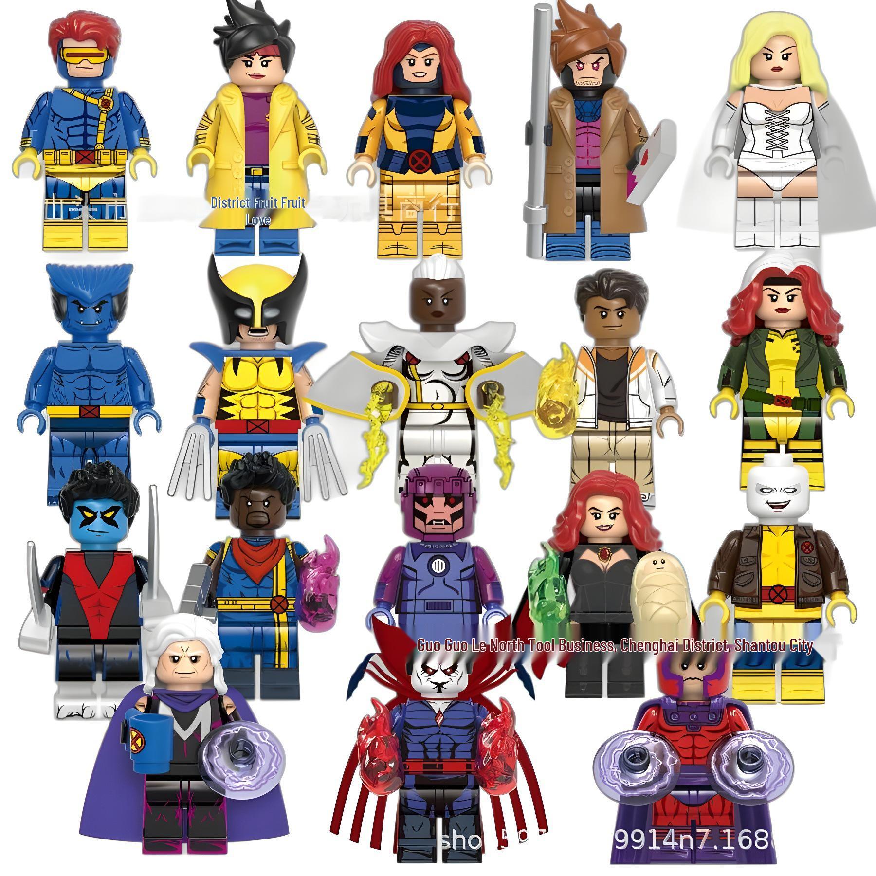 Super British Series X-Men Building Blocks: Sunspot, Magneto Variant, and Nightcrawler