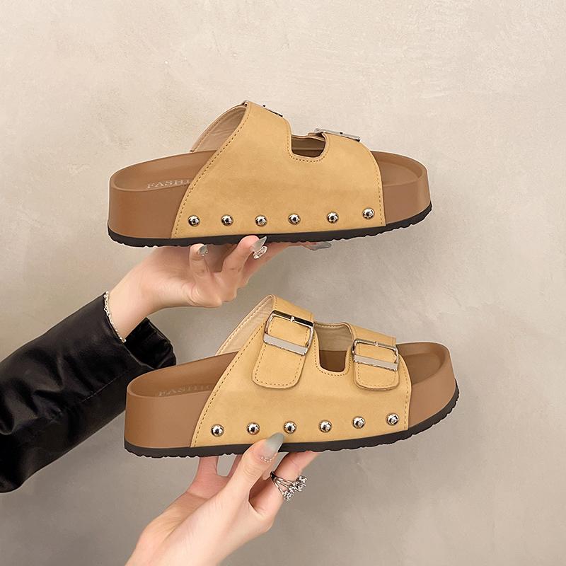 Fashion New Women's Leopard Print Slippers Cork Slippers Women's Summer Non-slip Outdoor Flat Bottom Beach Sandals Woman Flat Slippers