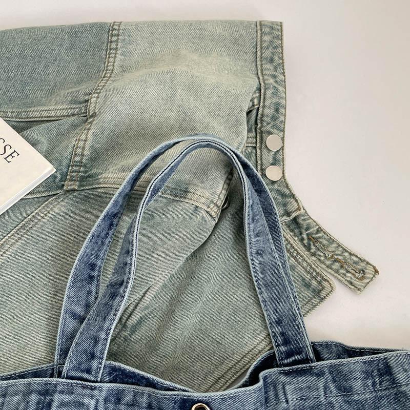 Large Capacity Denim Bag Women's Shoulder Bag Letters Tote Bag