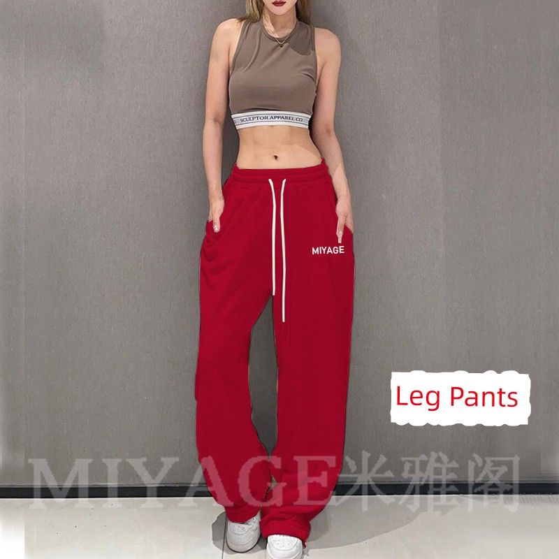 

Хип-хоп брюки с высокой талией, повседневные, для джазовых танцев 179 wine red Jogger Pants Terry pure cotton S