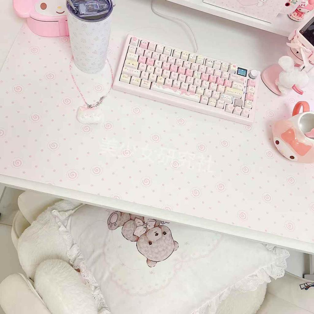 Original Pink Girl Mouse Pad PU Leather Waterproof Anti-slip Office Study Desk Mat Large Size Computer Keyboard Pad Placemats