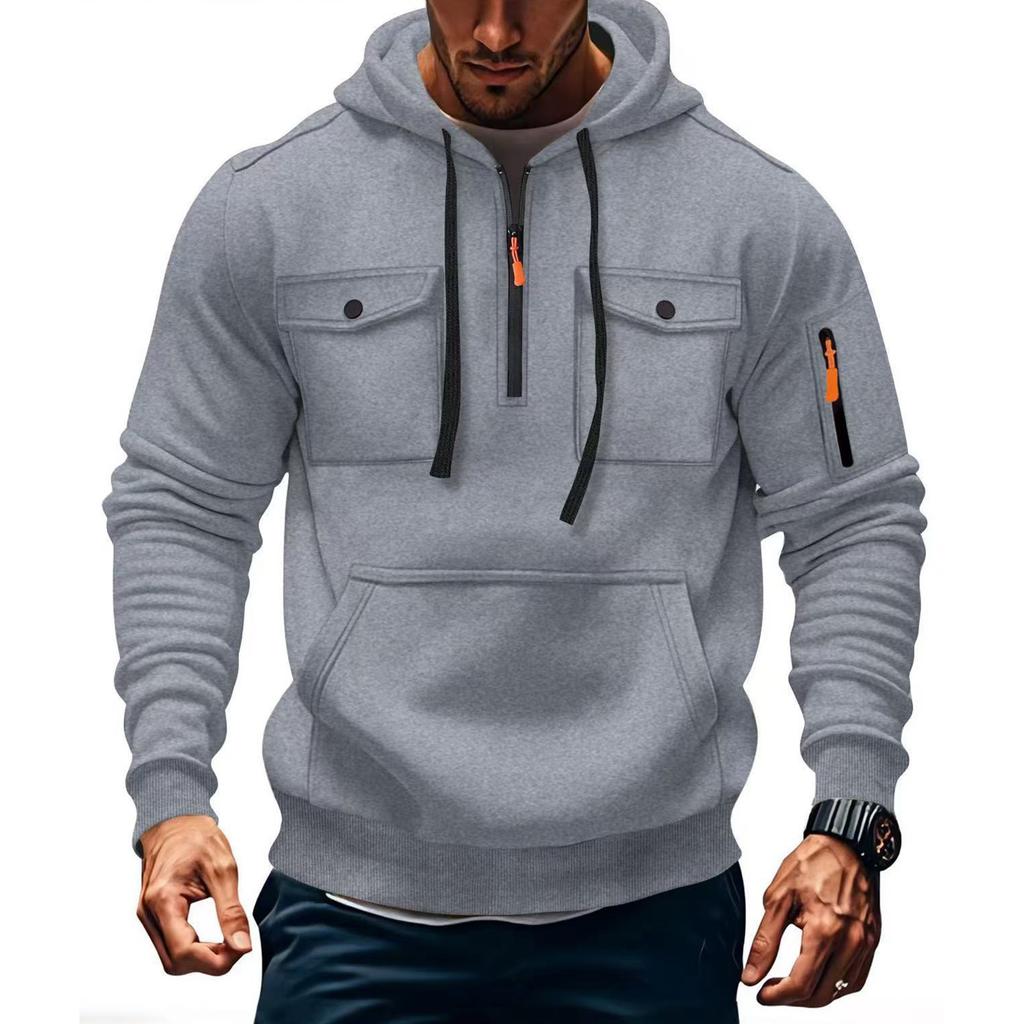 Sportstreningsdrakt med hette Unisex løpeantrekk Langermet genser Hettegenser Genser