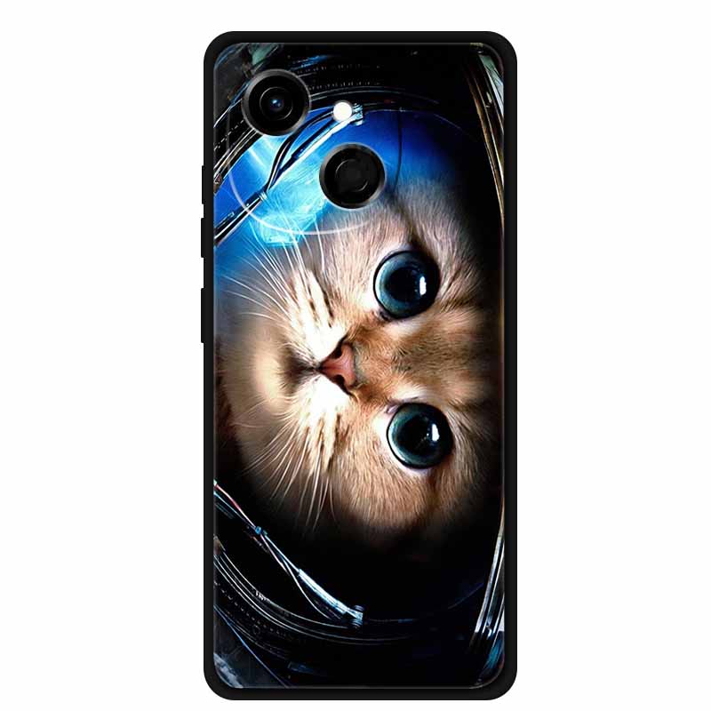For Tecno Spark 40C Case Soft Black TPU Silicone Back Shockproof Cover for Tecno Spark40C 40 C Case Pop 10 Pro Butterfly Funda