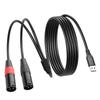 SinLoon USB-A Male To Dual XLR Male Audio Cable, 32-Bit384Khz Stereo Audio Connection Cable with Built-in DAC Chip, 3-Pin XLR Cable for PCAudioPower