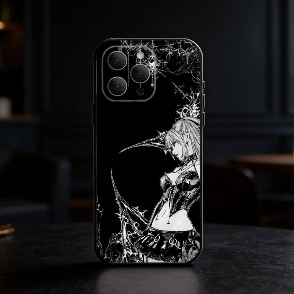 Gothic Cyber Sigil Cross Eyes Skull Phone Case For iPhone 17,16,15,14,13,12,11 Plus,Pro Max,SE4Soft Silicone Black Cover