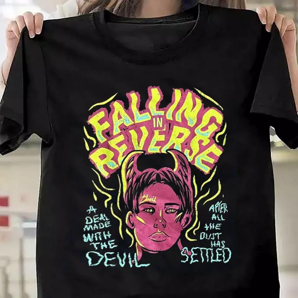 Новая черная хлопковая футболка Falling in Reverse, все размеры, унисекс M