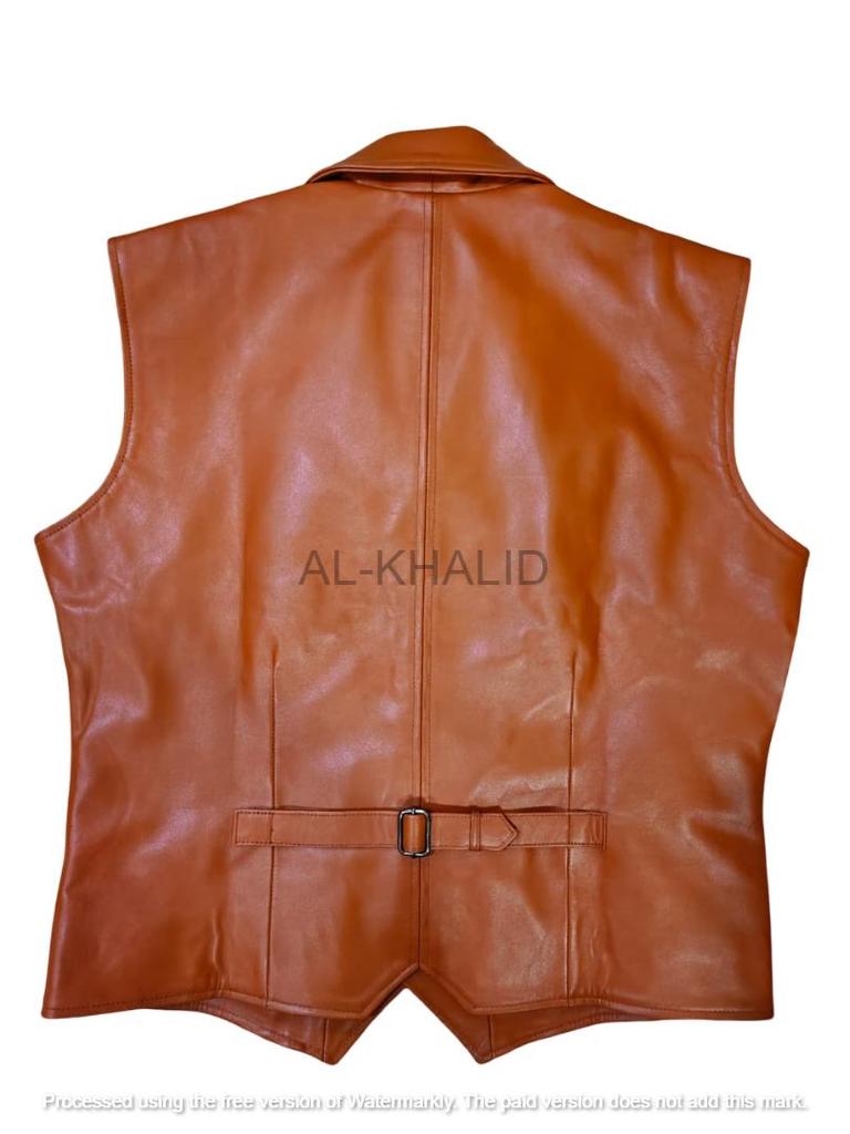 Waistcoat Wedding Wear Handmade Men's Vest Coat Tan Leather Genuine Lambskin Fit