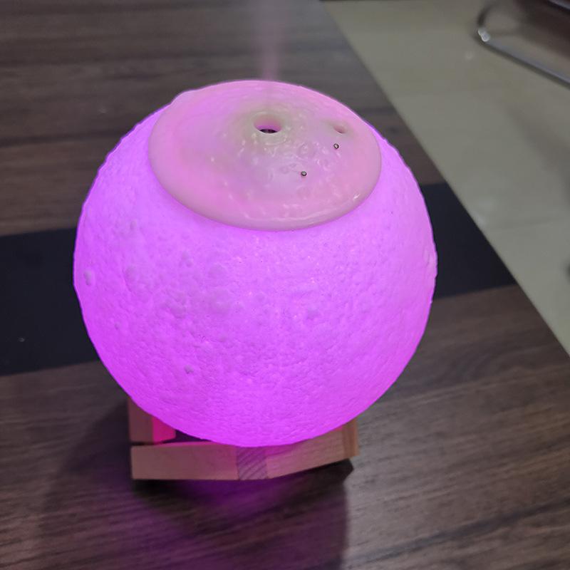 Umidificator cu lampă de lună 3D cu lumină de noapte LED, difuzor de aromă cu ceață rece pentru dormitor, birou, cameră pentru bebeluși, yoga, spa, cadouri