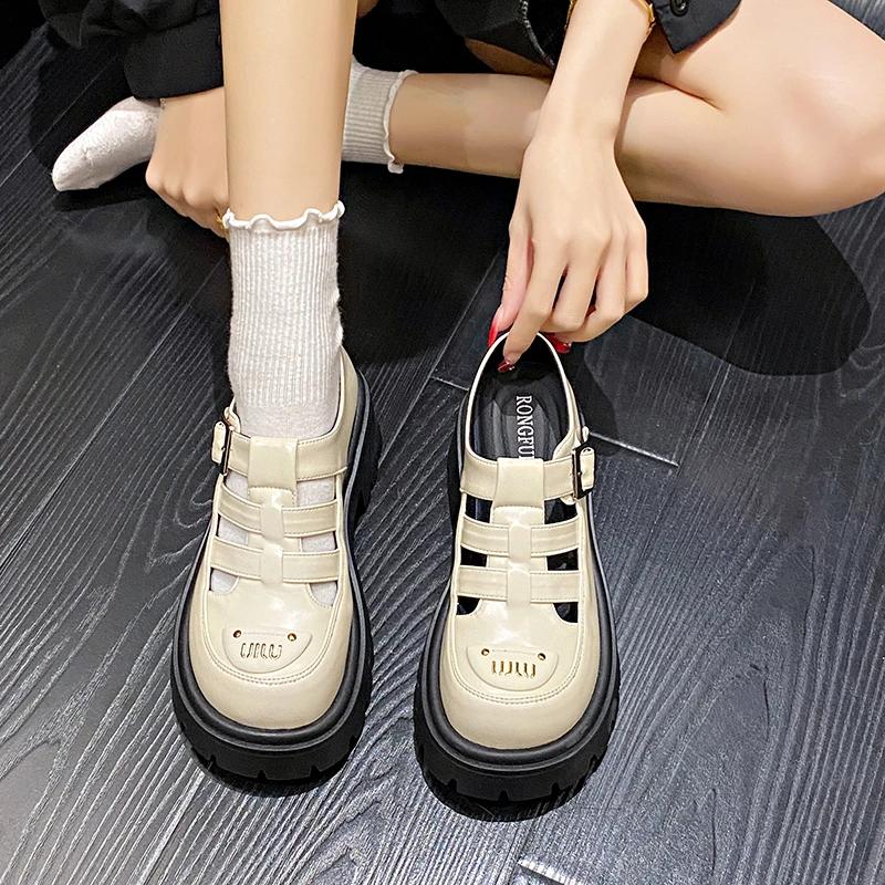 Модные мягкие кожаные сандалии с толстой подошвой — фото 3