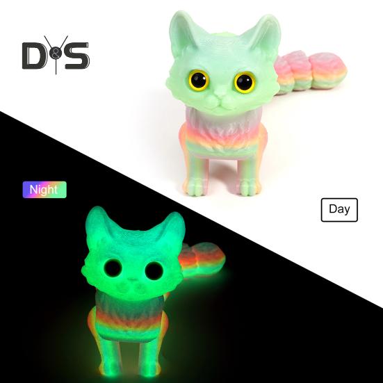 3D-gedrucktes Katzenspielzeug, flexible Gelenke, artikuliertes Katzenmodell für Erwachsene, 3D-gedruckte Tiere, Zappelspielzeug für die Dekoration im Homeoffice oder Klassenzimmer