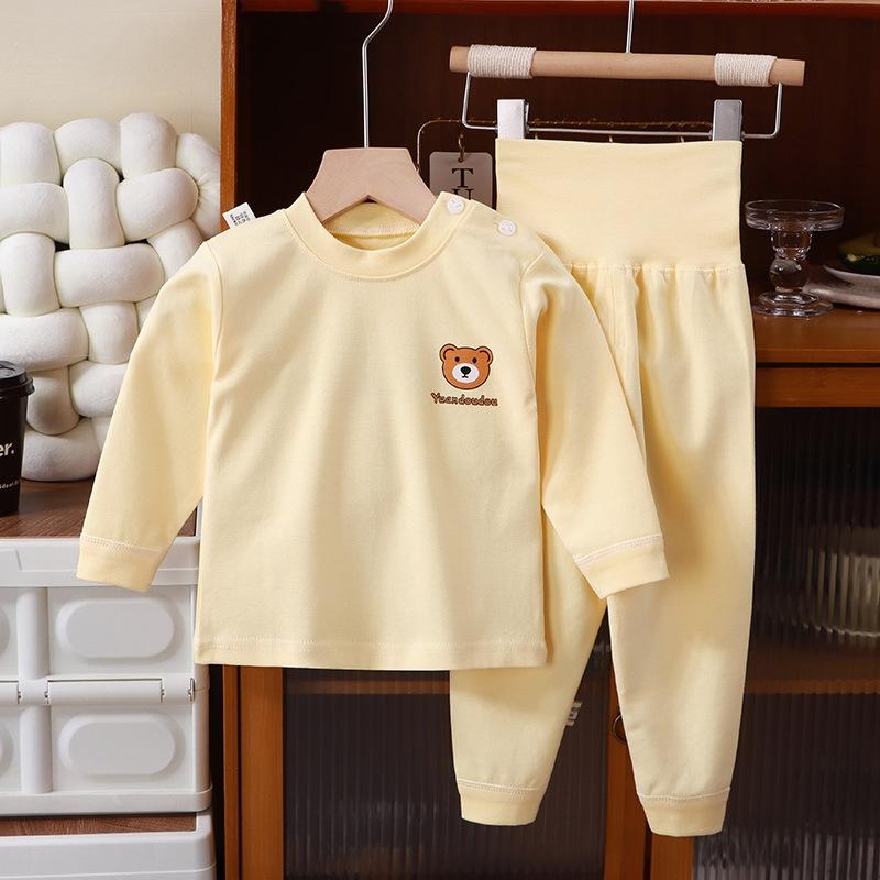 2 ks/sada Podzim Zima Chlapci Dívky Pyžamo Děti Sada Nočního Oblečení Bavlna Silná Polstrovaná Bunda Teplé Oblečení na Volný Čas Sada Spacího Oblečení Dětské Oblečení Pj Sada